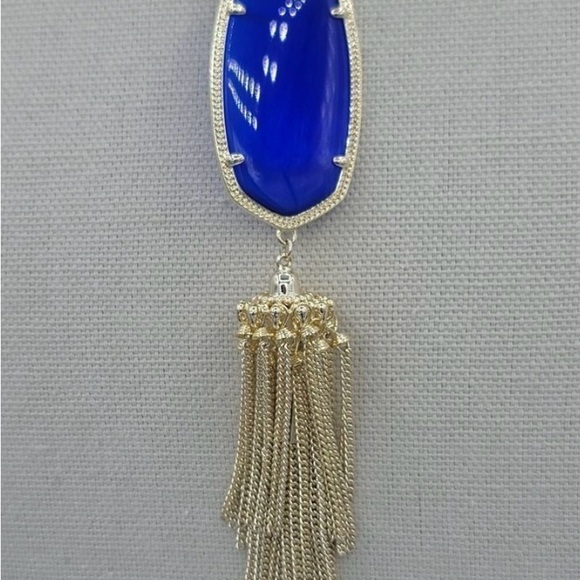 Kendra Scott Necklace Rayne Gold Plated Blue Pendant Tassel Necklace #549 & 550 - Picture 3 of 8